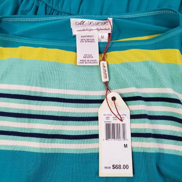 Max Studio Specialty SABINA Women’s Ribbed Waist Soft Draped Tunic Top - Medium - Picture 8 of 14